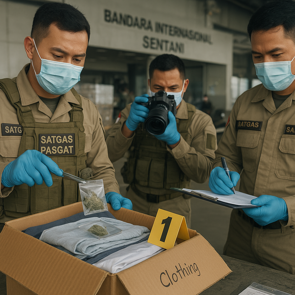 Satgas Pasgat Pamtas RI–PNG 2026 Pos Jayapura Gagalkan Penyelundupan Ganja Melalui Jalur Kargo Bandara Sentani