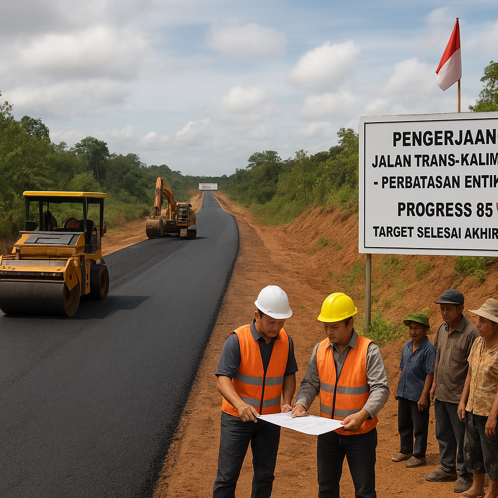 Pengerjaan Jalan Trans-Kalimantan di Perbatasan Serawak Capai 85%, Target Selesai Akhir Tahun