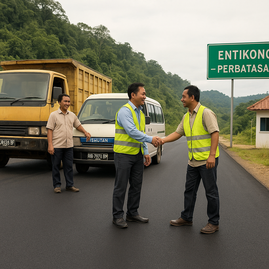Jalan Trans-Kalimantan Ruas Perbatasan Entikong: Aspal Baru dan Harapan Baru Pengusaha Angkutan