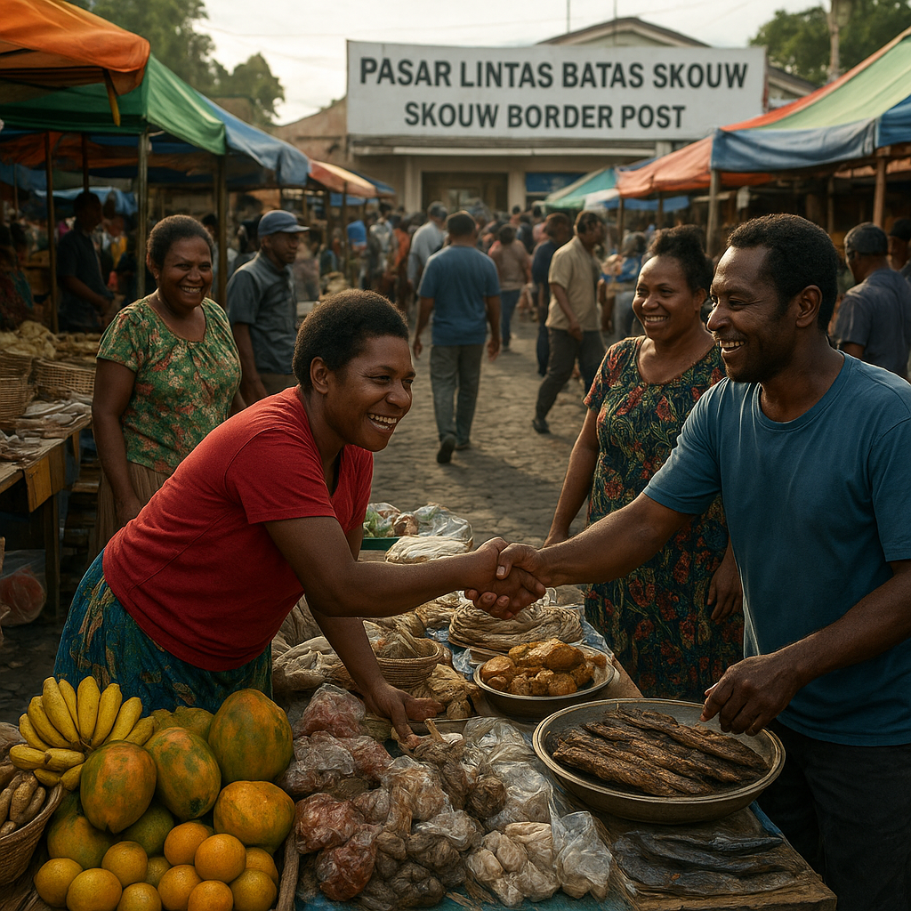 Pasar Lintas Batas Skouw: Keriuhan Perdagangan dan Wajah-Wajah Penuh Semangat Warga Papua
