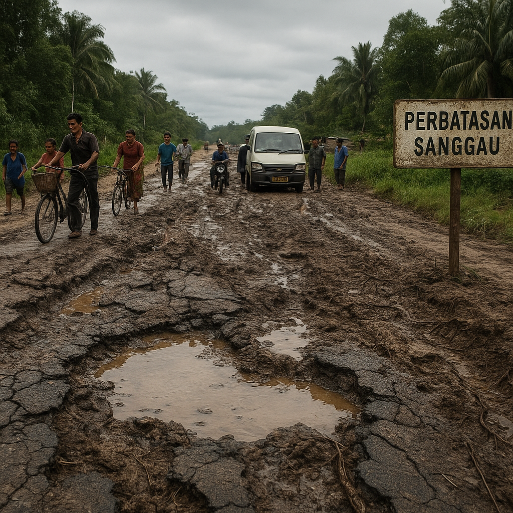 Mobilitas Terhambat, Warga Perbatasan Sanggau Keluhkan Akses Jalan Rusak Parah
