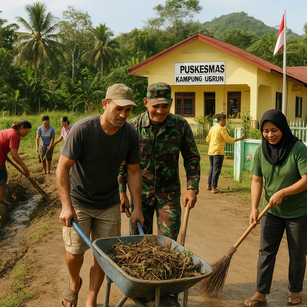 Gotong Royong Perbatasan: Satgas Macan Kumbang dan Warga Ubrun Bersatu