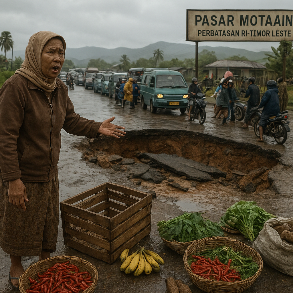 Pasar Tradisional di Perbatasan RI-Timor Leste Macet, Pedagang Mengeluh Akses Rusak