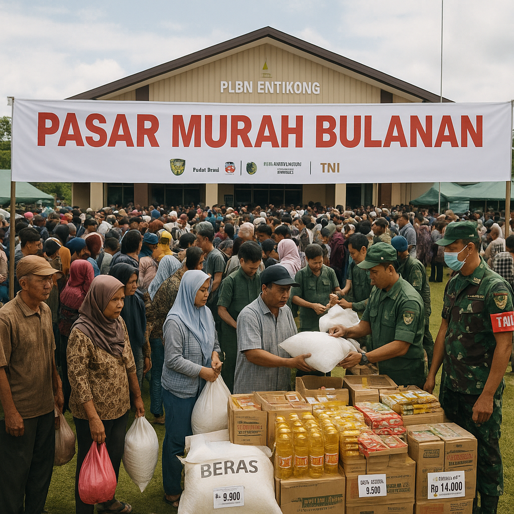 Ratusan Warga Perbatasan Entikong Hadiri Pasar Murah Bulanan