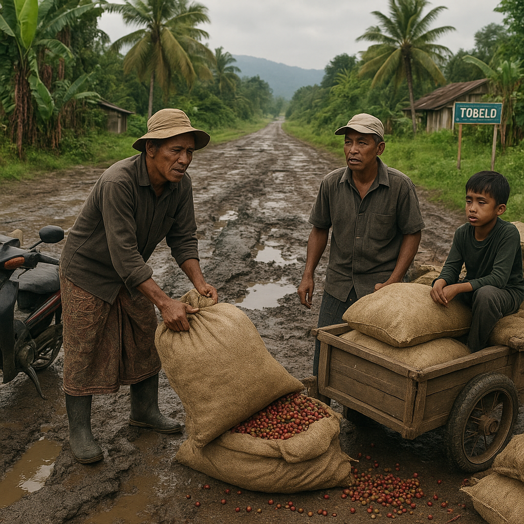 Petani Kopi di Perbatasan Halmahera Utara Kesulitan Distribusi Hasil Panen Akibat Jalan Rusak