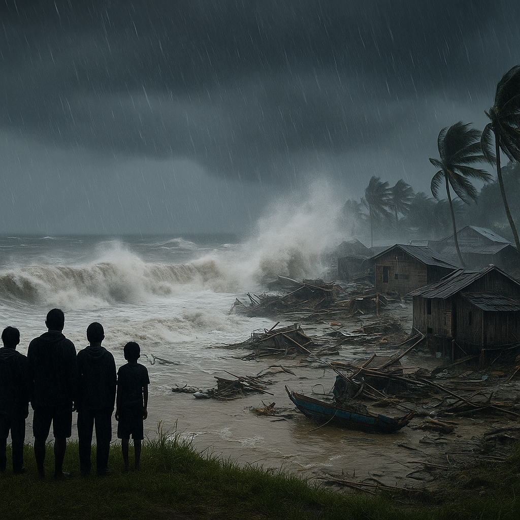 Badai Tropis Melanda Kepulauan Natuna: Warga Pulau Sedua Bertahan di Bukit, Rumah Tersapu Ombak