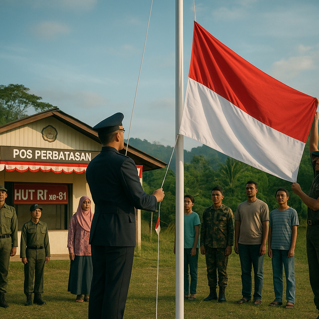 BNPP Gelar Upacara HUT RI Ke-81 Serentak di 15 Pos Perbatasan