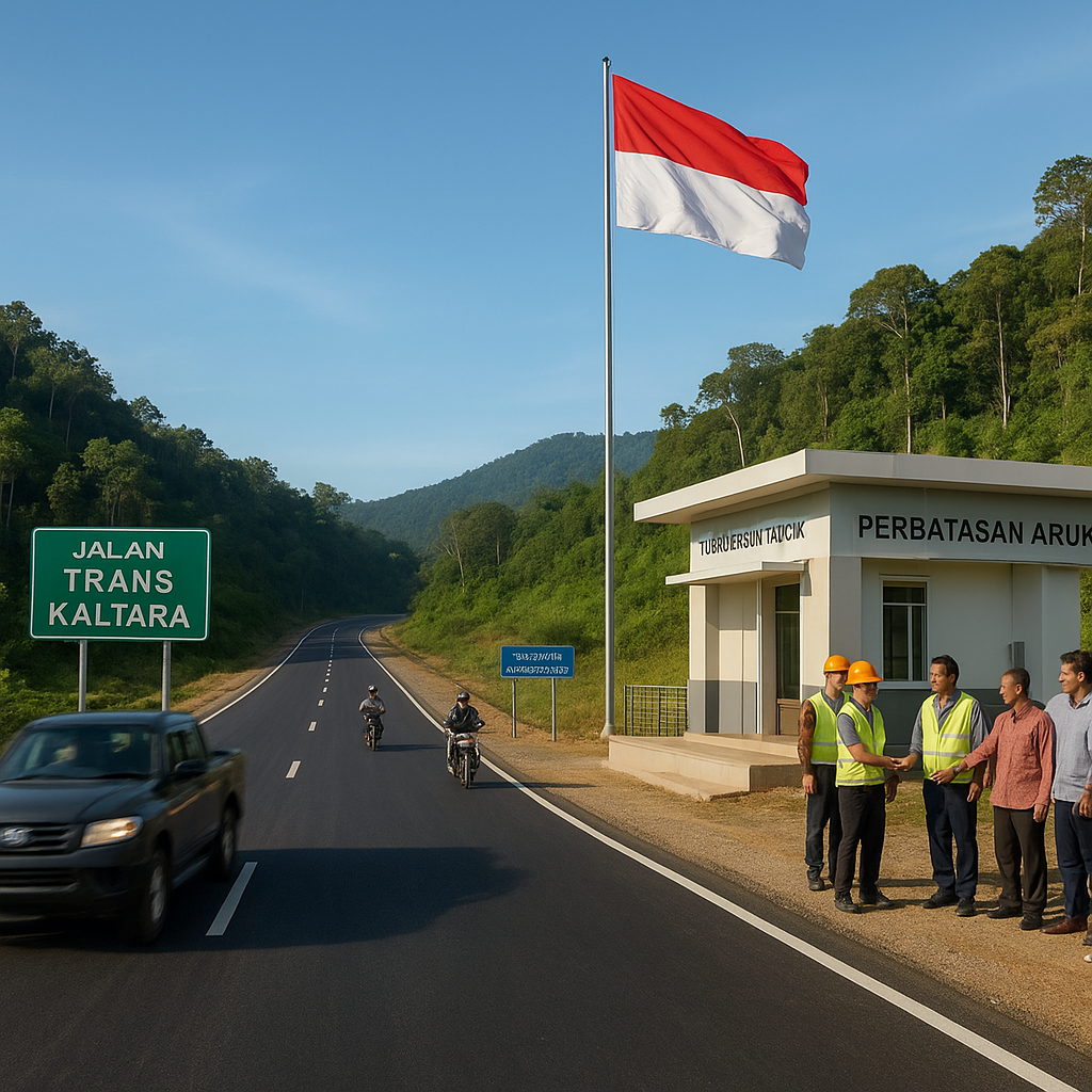 Jalan Trans Kaltara Kini Tembus ke Sektor Perbatasan Aruk, Waktu Tempuh Terpangkas
