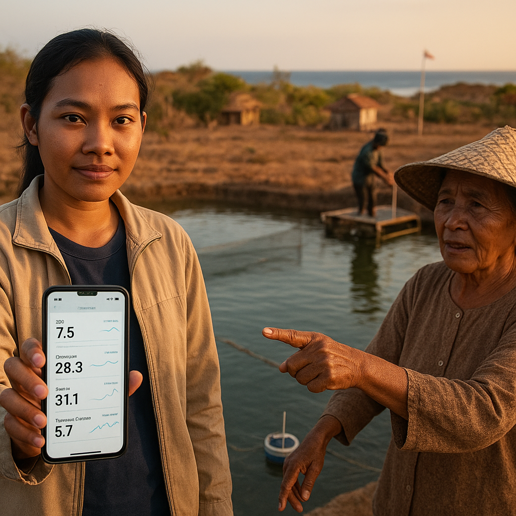 Warga Perbatasan Rote Ndao Manfaatkan Teknologi Smart Fishery untuk Kendalikan Kualitas Air Tambak