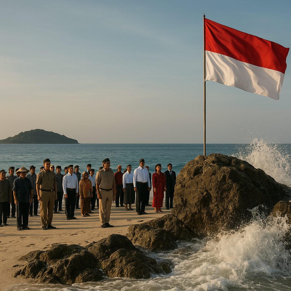 Upacara HUT RI di Pulau Terluar: Merah Putih Berkibar di Atas Karang