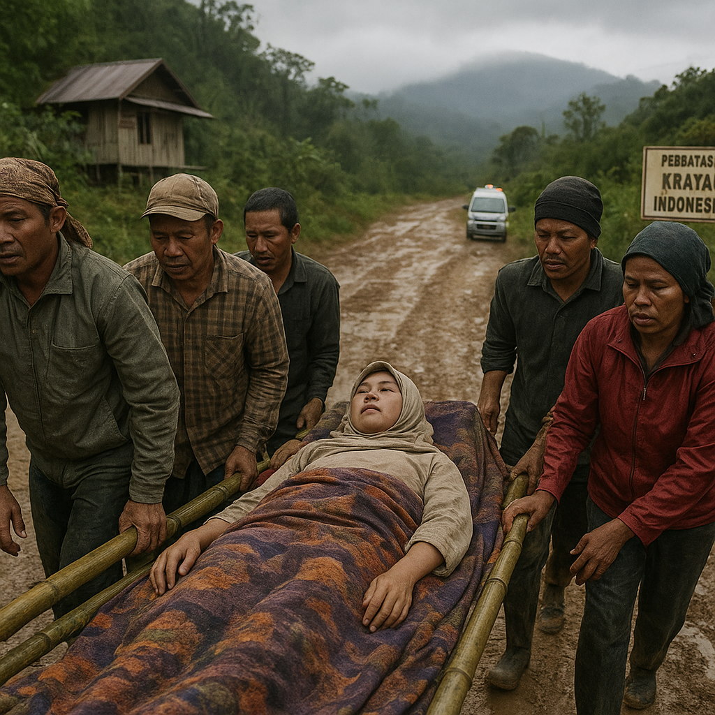Gotong Royong Menandu Pasien: Potret Pilu Akibat Jalan Rusak di Perbatasan Krayan