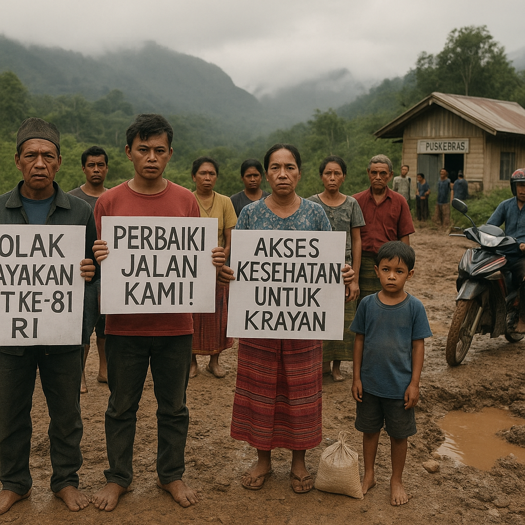 Warga Krayan Tolak Rayakan HUT ke-81 RI, Protes Jalan Rusak yang Tak Kunjung Diperbaiki