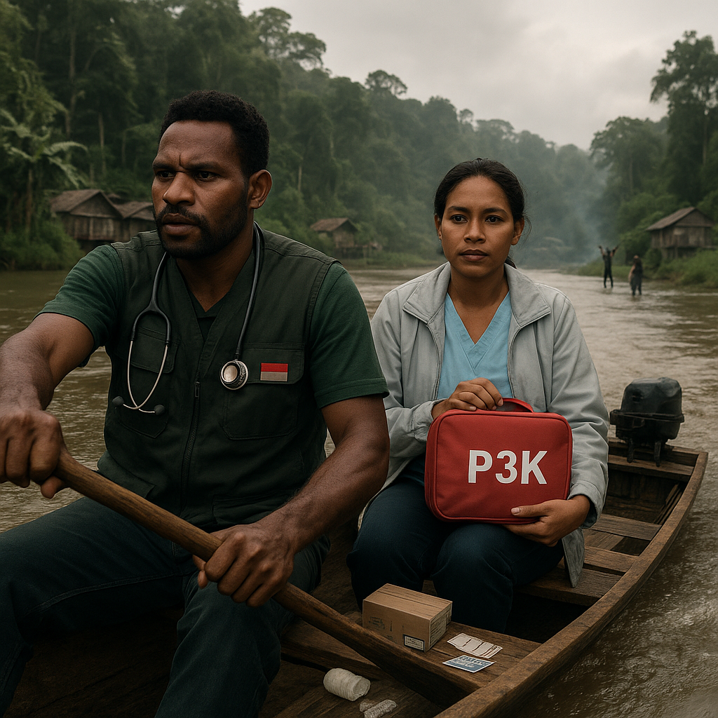 Pelayanan Kesehatan Keliling: Dokter Mendayung Perahu Menuju Kampung Terpencil di Perbatasan Papua