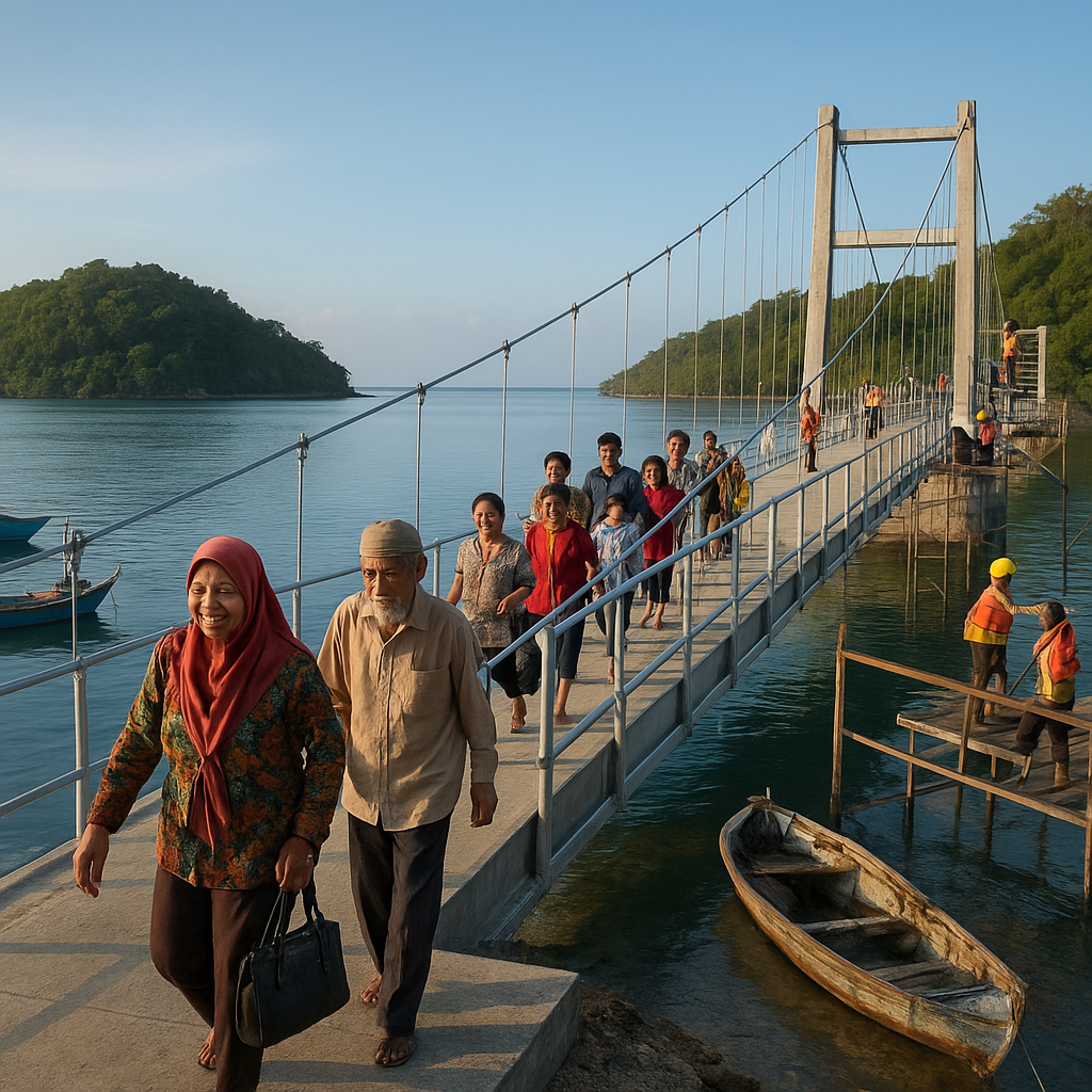 Jembatan Gantung Kepulauan Riau Akhirnya Tersambung, Warga Tak Lagi Perlu Perahu Bocor