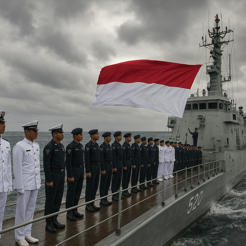 Peringatan Detik-Detik Proklamasi di Perbatasan Timur: Bendera Dikibarkan dari Atas Kapal Patroli
