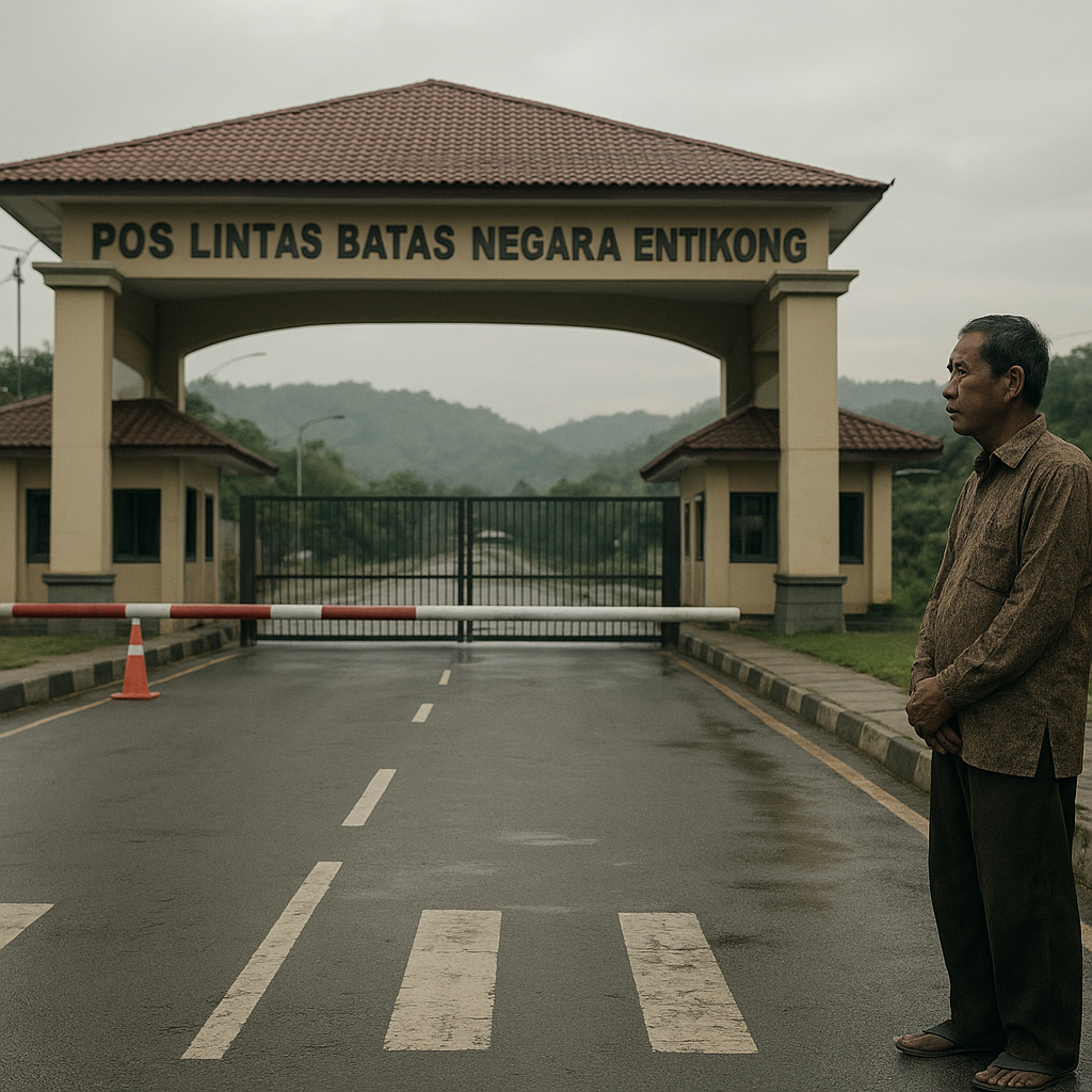 Pos Lintas Batas Entikong Sepi, Warga Rindu Aktivitas Lalu Lintas