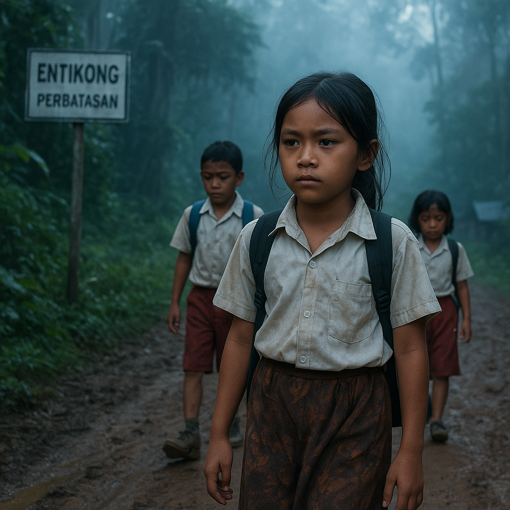 Kisah Anak-anak Perbatasan di Wilayah Entikong: Pagi Buta ke Sekolah Melewati Hutan