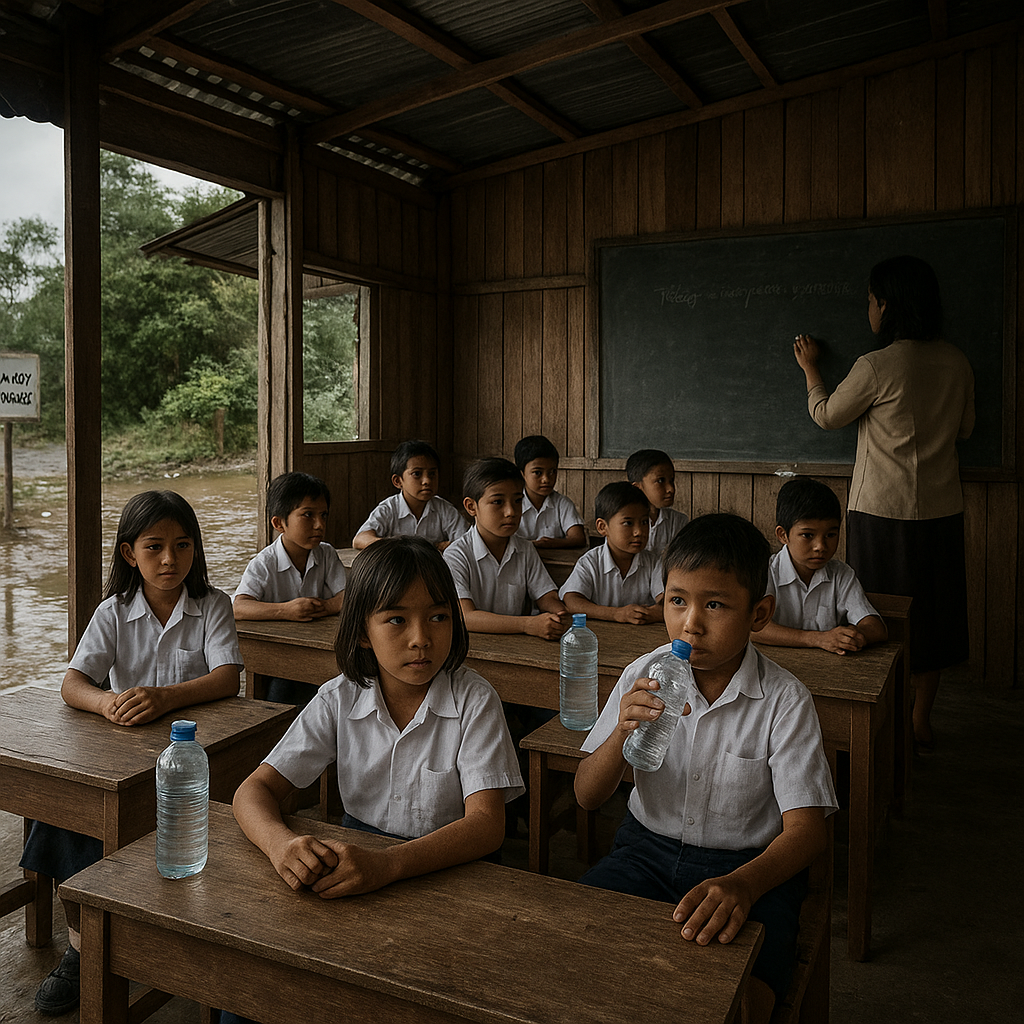 Sekolah Rintisan di Pulau Rempang: Siswa Satu Kelas Harus Membawa Air Minum Sendiri
