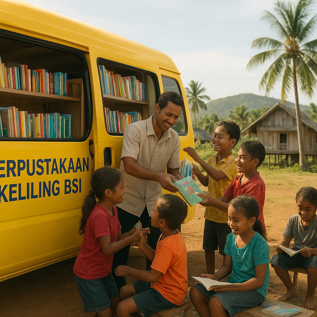 Suara Perbatasan: Anak-anak di Belu Berebut Buku di Perpustakaan Keliling BSI
