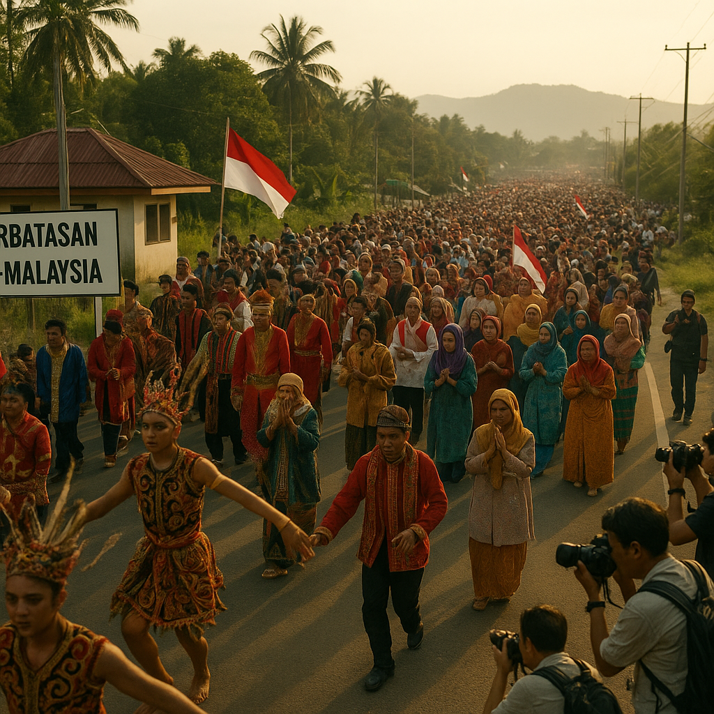 Nasionalisme: Warga Perbatasan di Bengkayang Gelar Kirab Budaya Lintas Etnis, Rawat Bhinneka Tunggal Ika