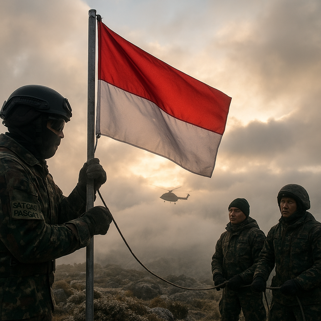 Merah Putih Menembus Awan Yahukimo, Satgas Pasgat Taklukkan Keterisolasian di Puncak Balinggama