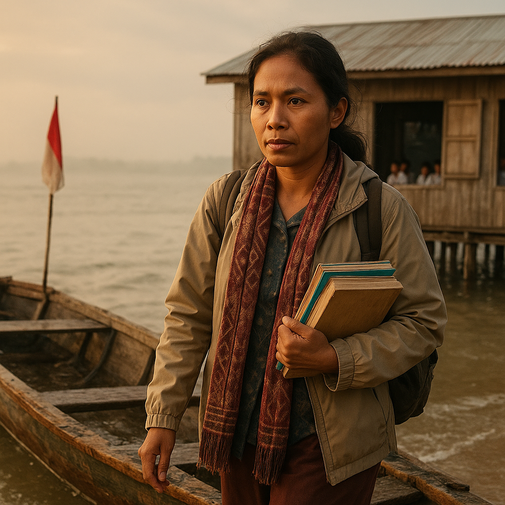 Guru Honorer di Perbatasan Rote Ndao Rela Perahu Ketinggalan demi Mengajar