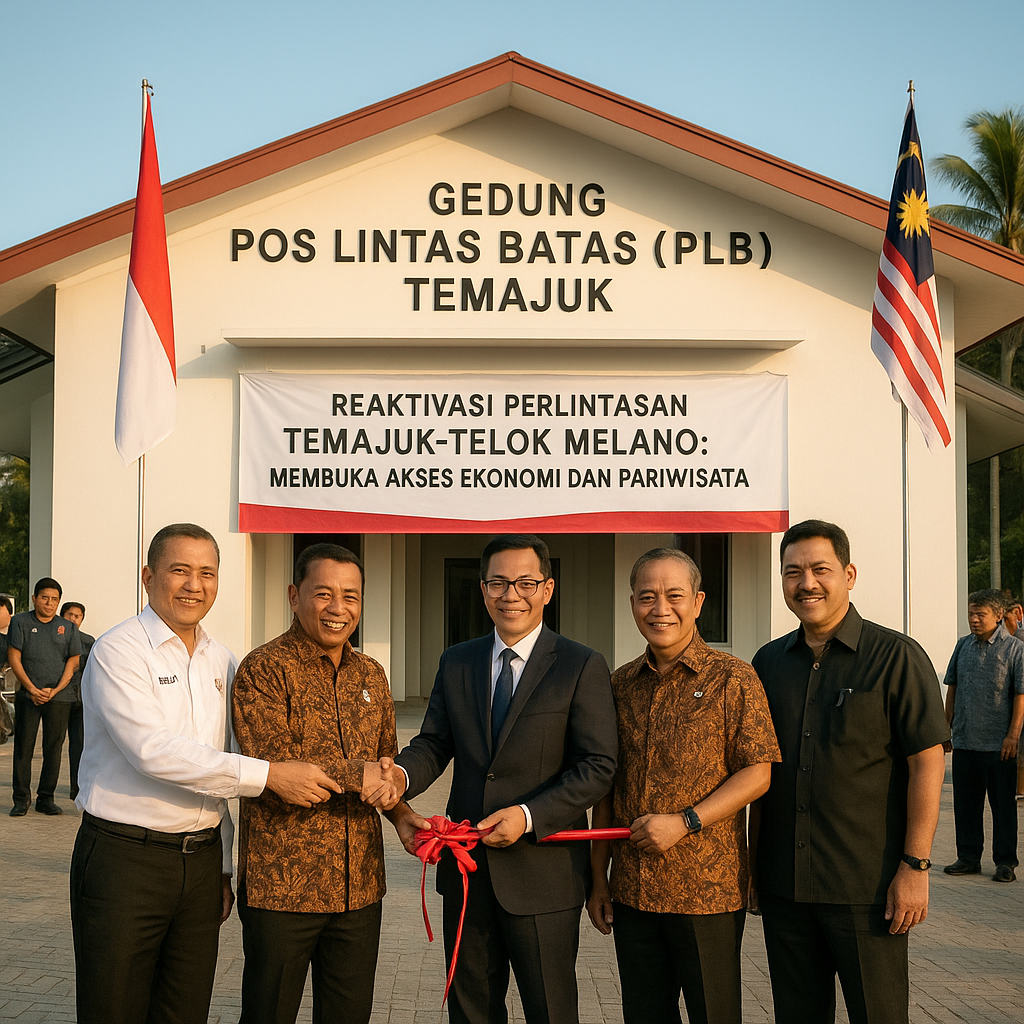 BNPP Reaktivasi Perlintasan Temajuk-Telok Melano, Buka Akses Ekonomi dan Pariwisata Indonesia-Malaysia