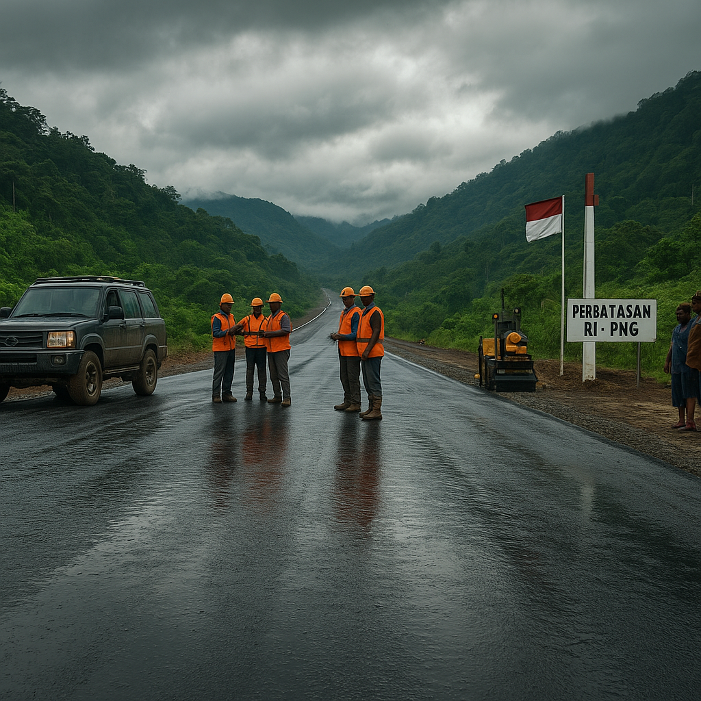 Aspal Hitam di Ujung Papua: Jalan Trans Skouw Tahap Akhir Mulai Diuji