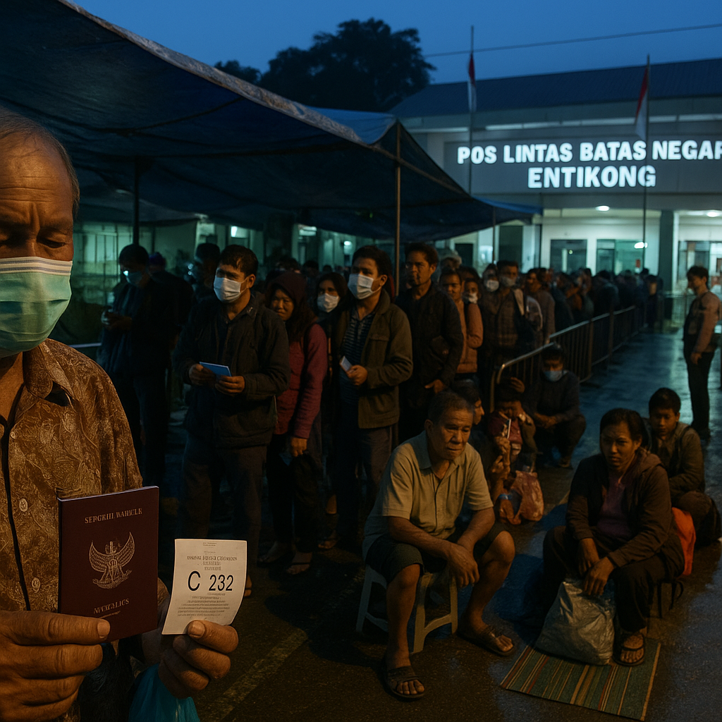 Potret Warga Perbatasan Entikong: Antre Berjam-jam Demi Paspor di Pos Lintas Batas