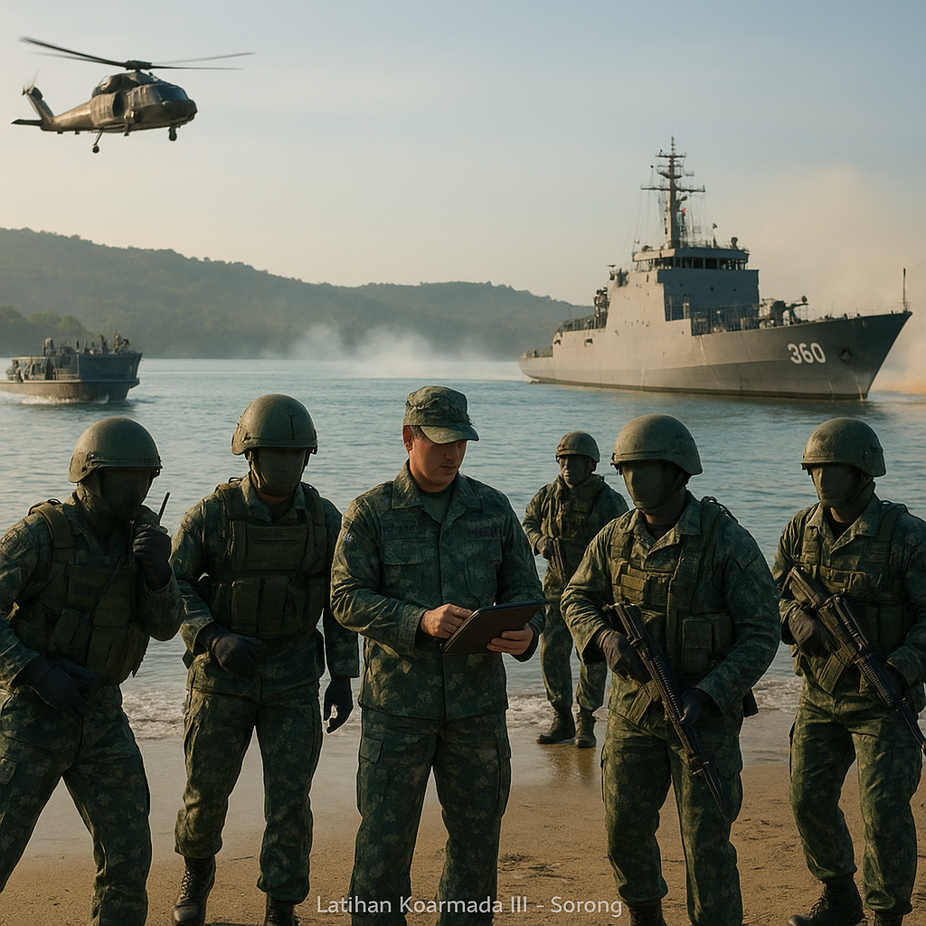 Latihan Tempur Koarmada III di Sorong, Siaga Hadapi Ancaman di Laut Papua