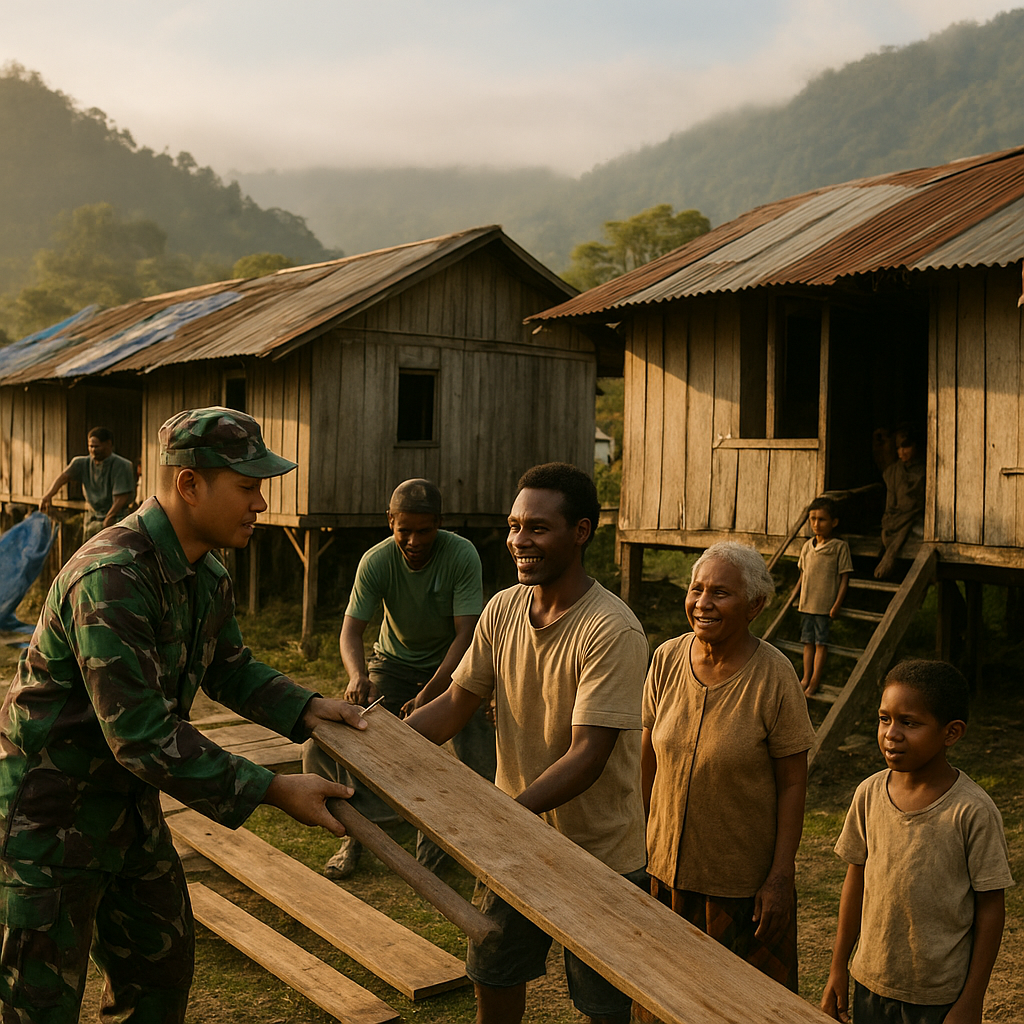 Deretan Rumah Panggung di Perbatasan RI-PNG Mulai Diperbaiki, Warga Bersyukur
