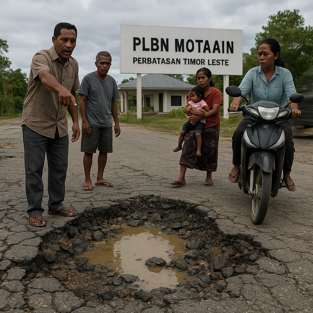 Menyusuri Jalan Rusak di Perbatasan Timor Leste: Aspal Berlubang, Warga Mengeluh