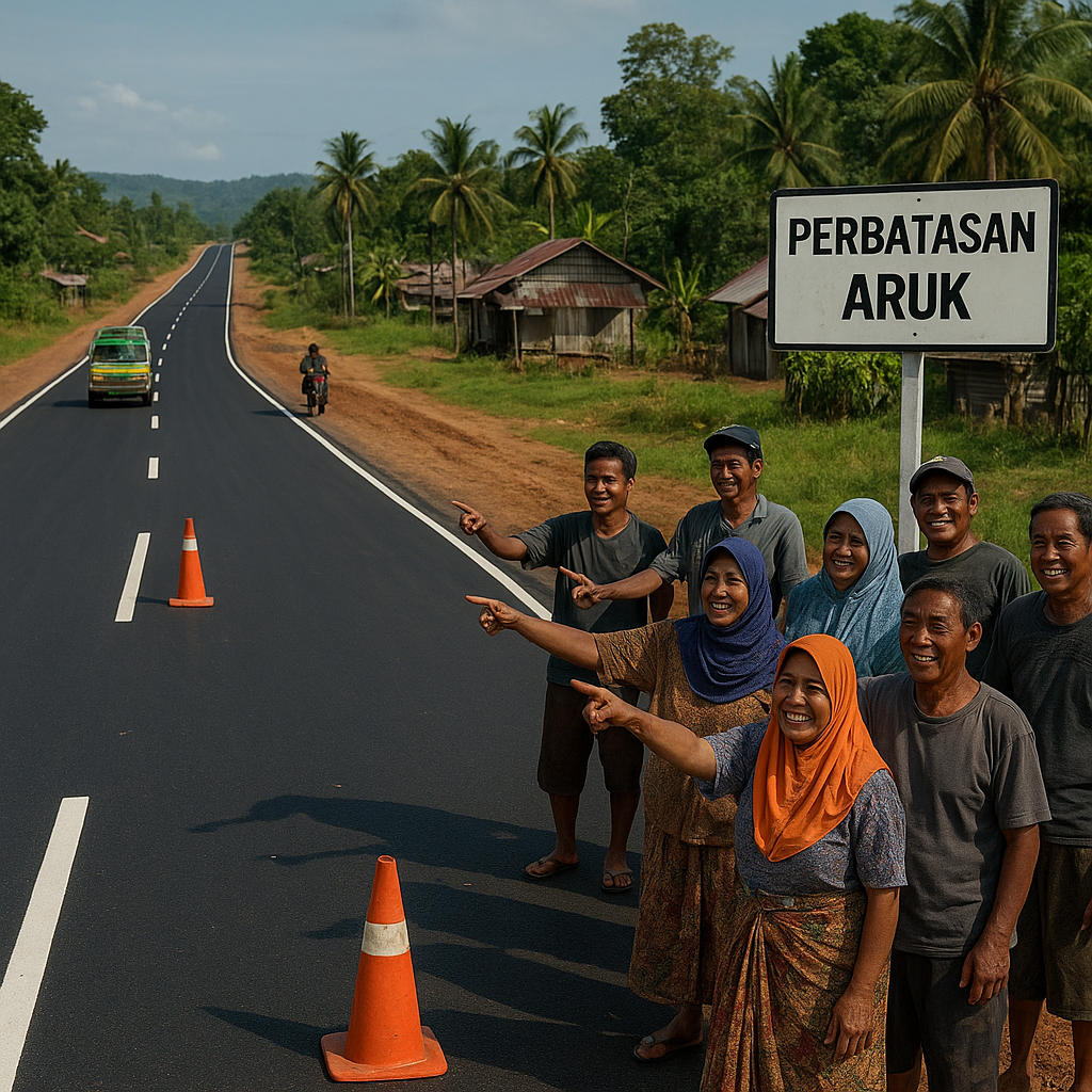 Pembangunan Jalan Trans Aruk Hampir Rampung: Masyarakat Menanti Perbatasan Terhubung Lebih Cepat