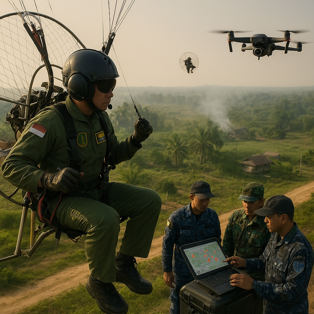 Tentara dari Tiga Matra TNI Bergerak Cepat! Jalur Udara Menuju Hotspot Kalbar Mulai Dipetakan