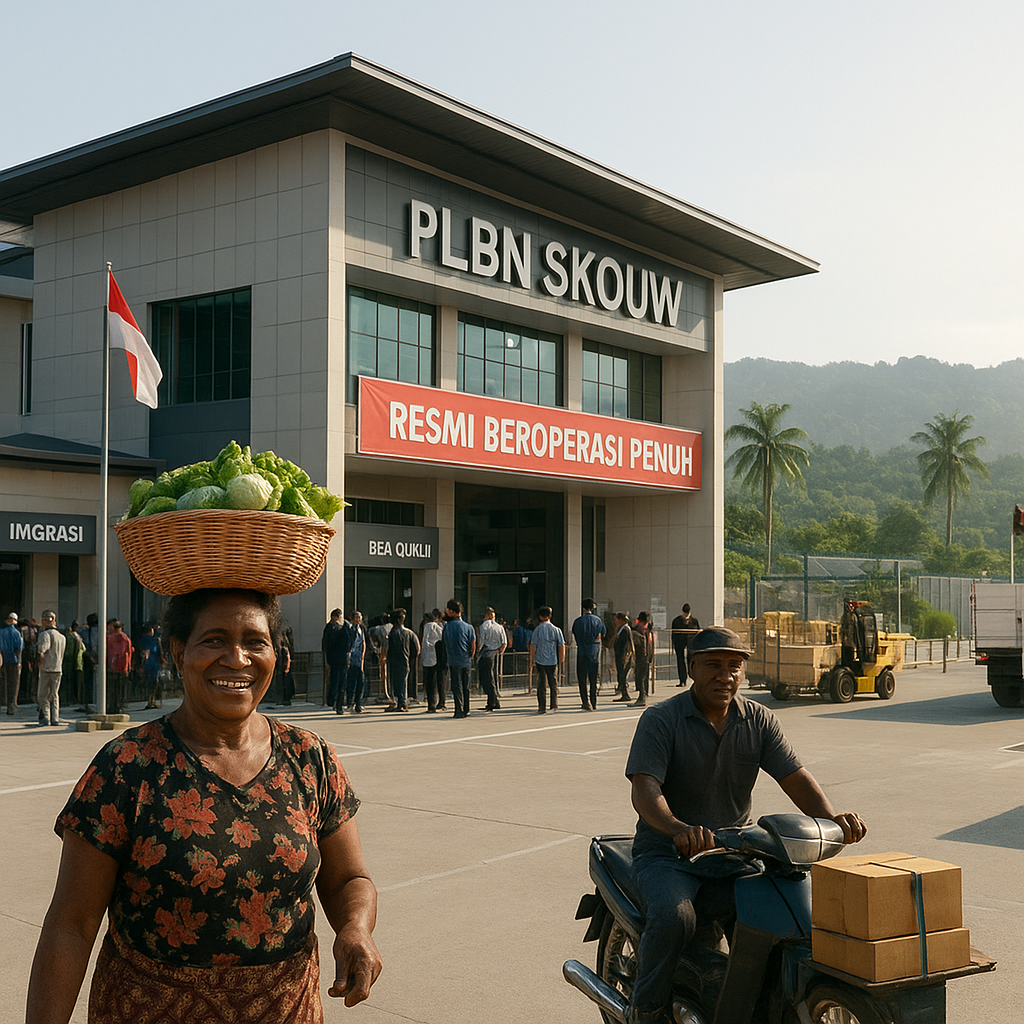 PLBN Skouw Resmi Beroperasi Penuh, Sumbang Pertumbuhan Ekonomi Papua