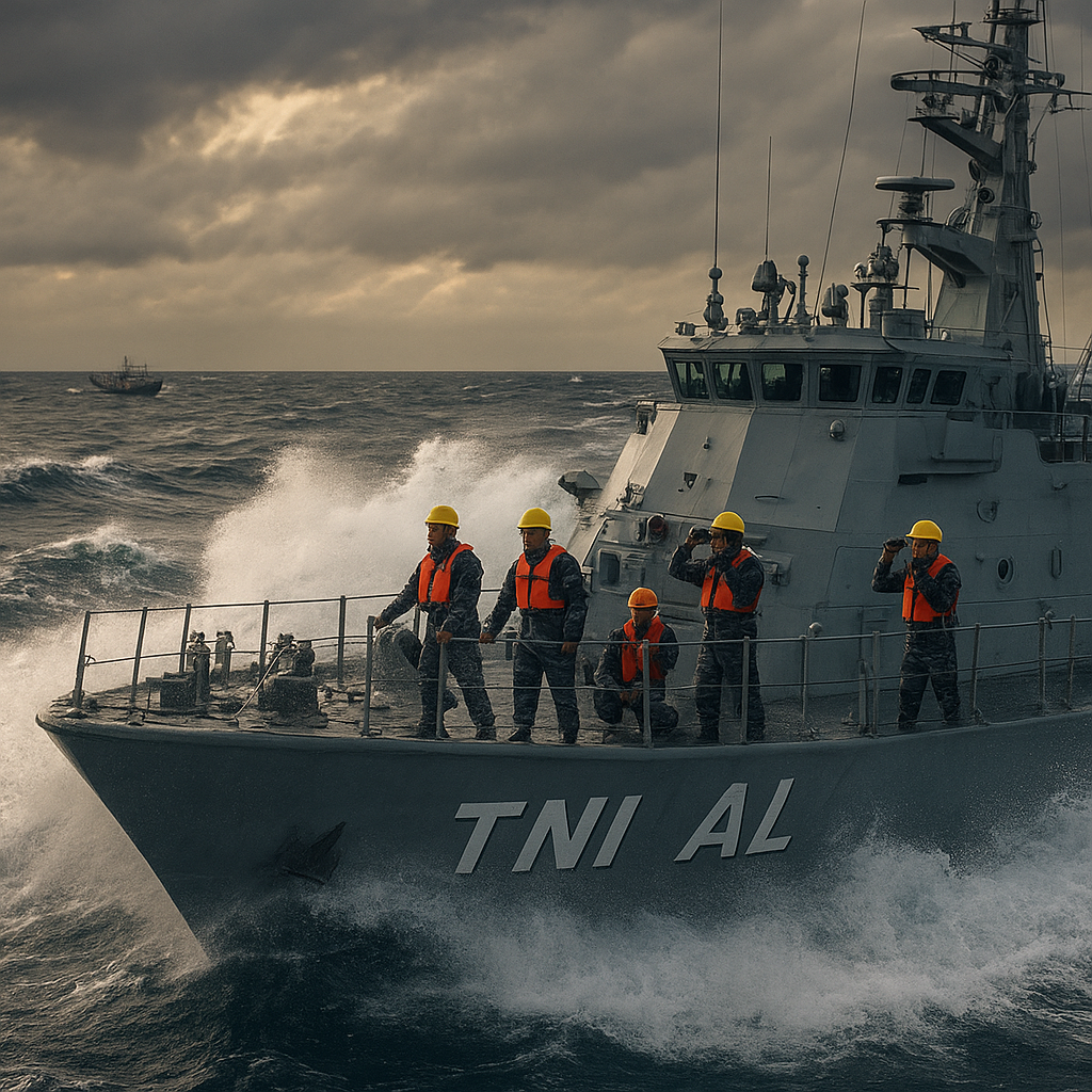 Potret Garis Depan: Patroli Maritim TNI AL di Perbatasan Laut Natuna Hadapi Gelombang Tinggi dan Kapal Asing