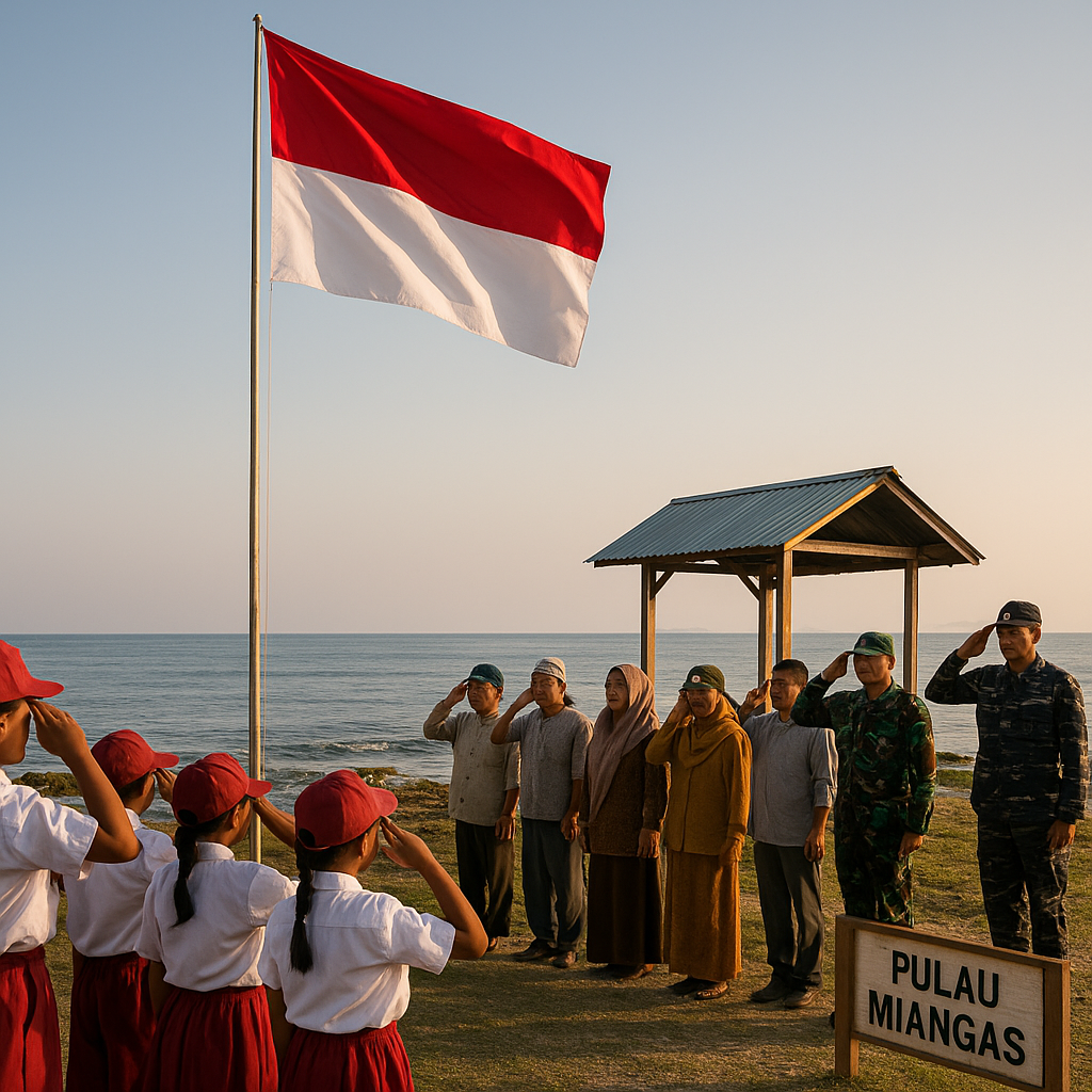 Sang Saka Berkibar di Pulau Miangas: Upacara di Titik Terdepan Utara NKRI