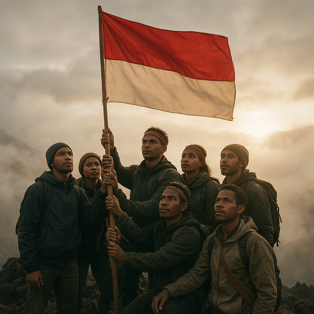 Kisah Nasionalisme: Bendera Merah Putih di Puncak Gunung Perbatasan Papua