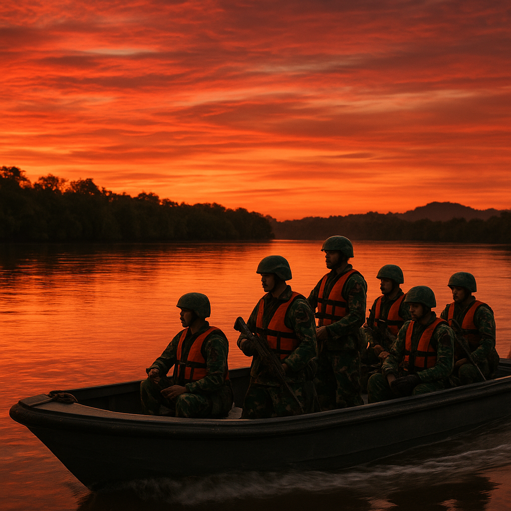 Patroli Perbatasan di Nunukan: Senja Merah di Atas Sungai Sesayap