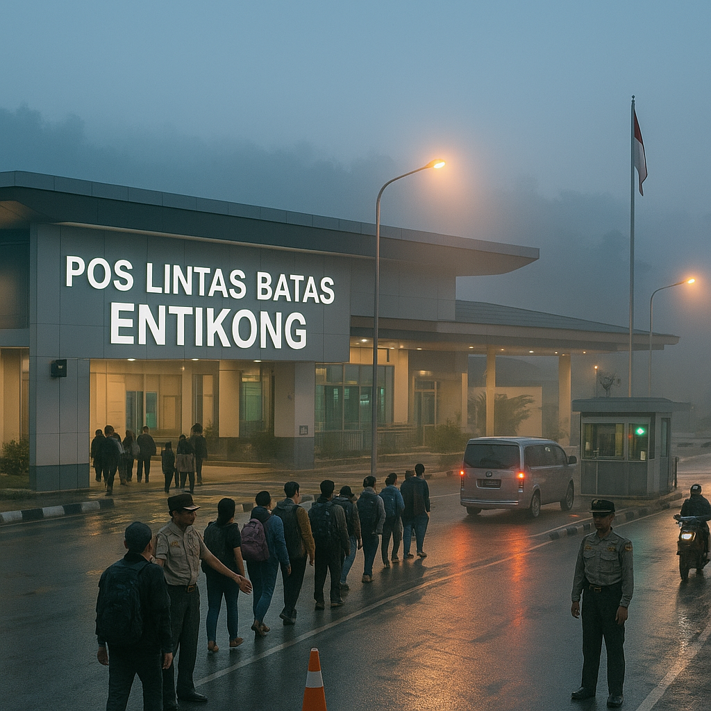 Pos Lintas Batas Entikong: Gerbang Kedaulatan di Tengah Kabut Pagi