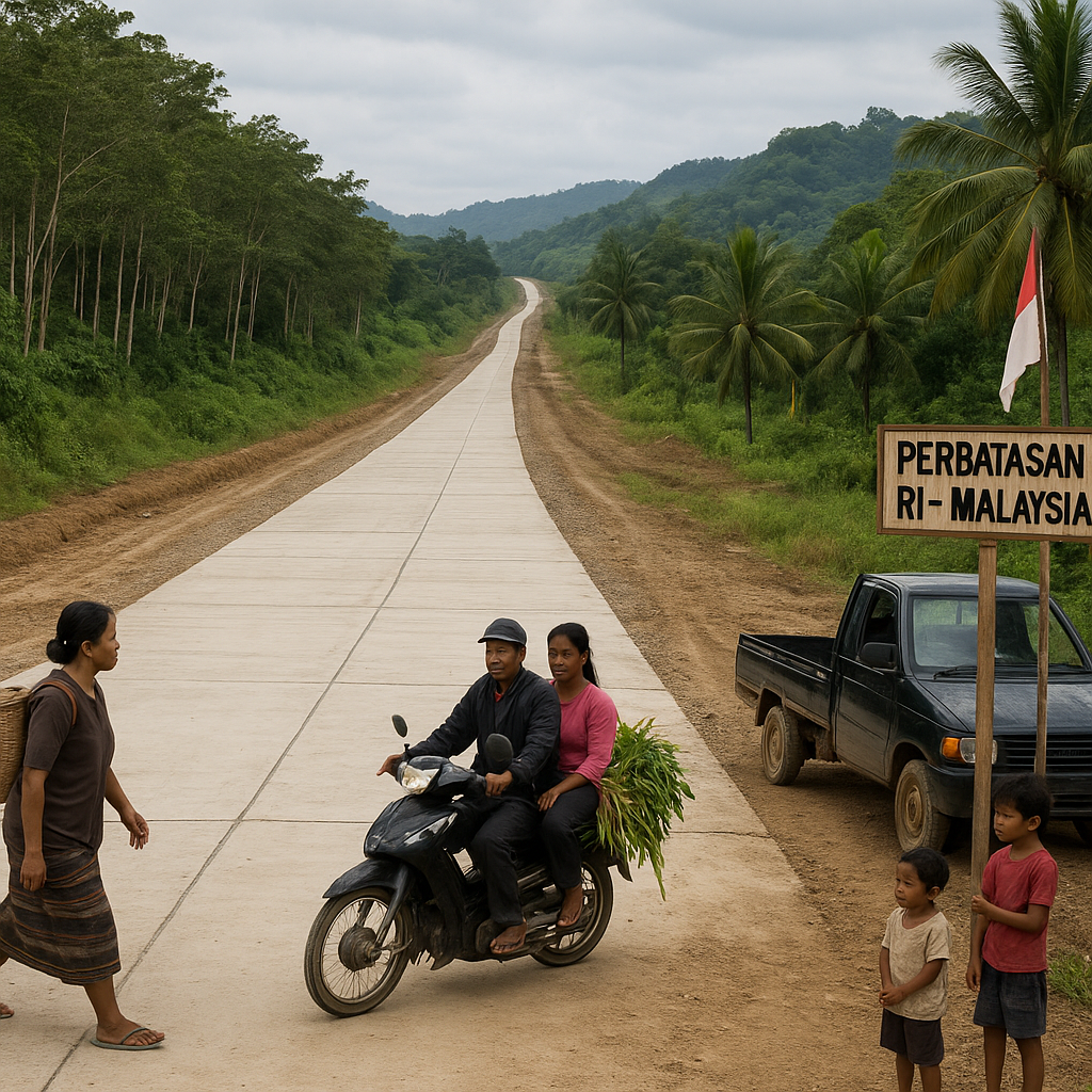 Beton di Perbatasan: Jalan Sepanjang 12 Km Diperkeras, Harapan Warga Menggantung
