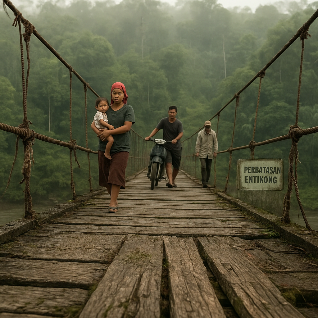 Jembatan Gantung di Perbatasan Kalimantan: Titik Hubung yang Rapuh Antara Dua Negeri