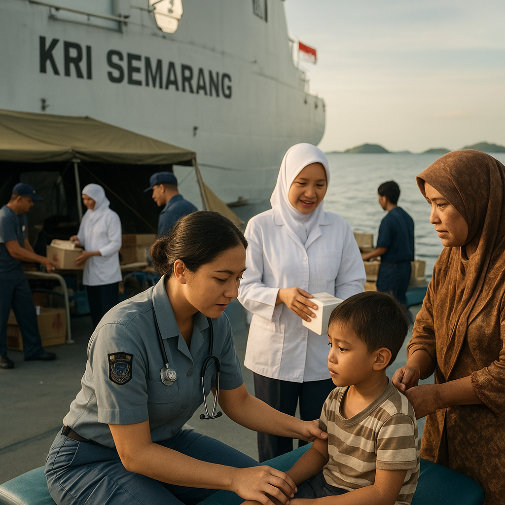 Rumah Sakit Apung KRI Semarang Melayani Warga Perbatasan di Kepulauan Riau