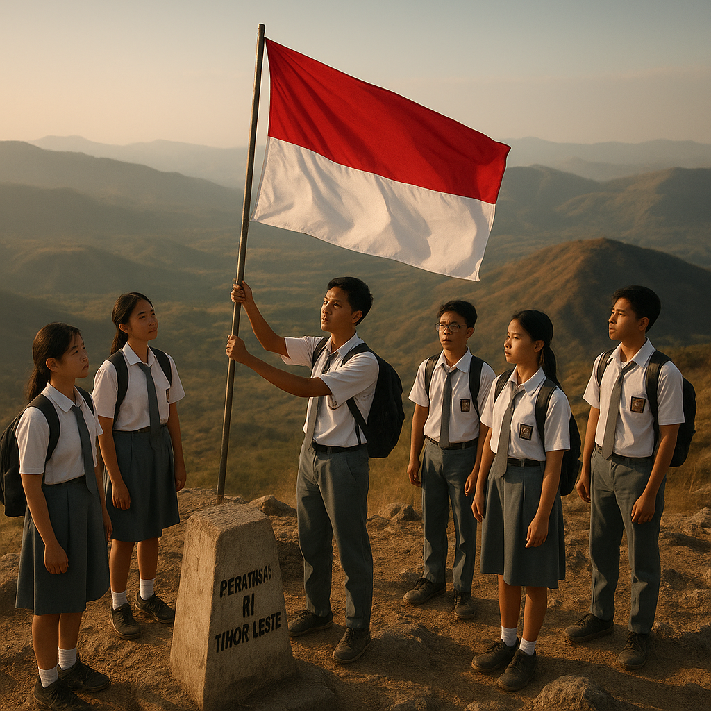 Nasionalisme di Tapal Batas: Pelajar Atambua Kibarkan Merah Putih di Bukit Perbatasan