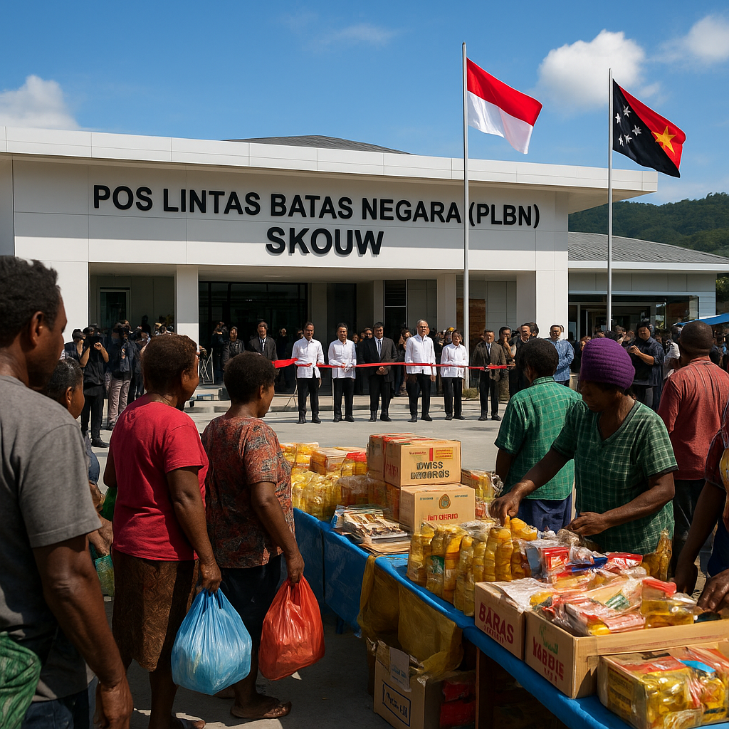 Pos Lintas Batas Negara (PLBN) Skouw Diresmikan, Warga PNG Ramai Berkunjung