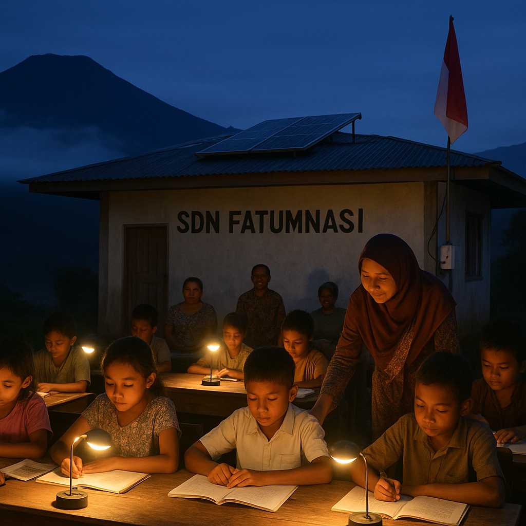 Sekolah di Atas Awan: Anak-Anak Perbatasan NTT Kini Belajar dengan Listrik Tenaga Surya