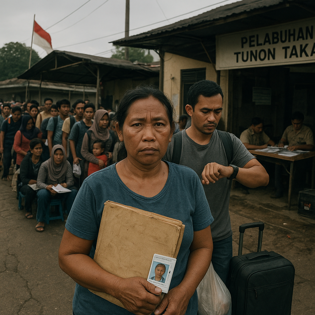 Suara dari Pos Lintas Batas: Calon Pekerja Migran di Nunukan Antre Berjam-jam demi Dokumen