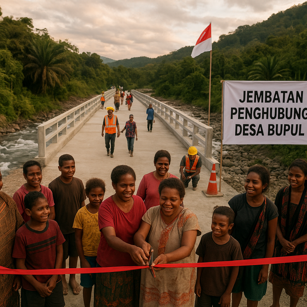 Jembatan Penghubung Desa di Perbatasan RI-PNG Akhirnya Tersambung, Warga: Mimpi 30 Tahun Terwujud
