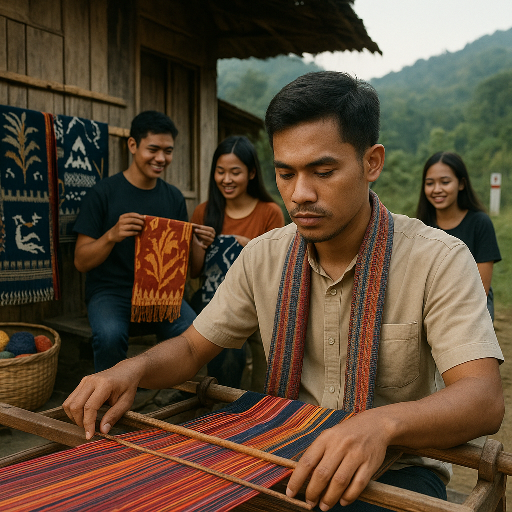 Kisah Pemuda Perbatasan di Entikong Jadi Penggerak Ekonomi Kreatif Lewat Tenun Ikat