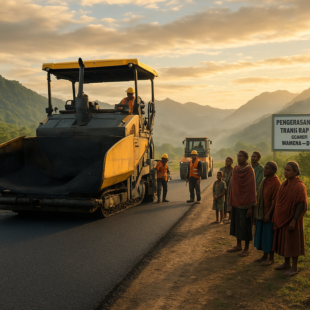 Jalan Trans-Papua Segmen Wamena-Dekai Mulai Diperkeras: Harapan Baru Warga Pedalaman